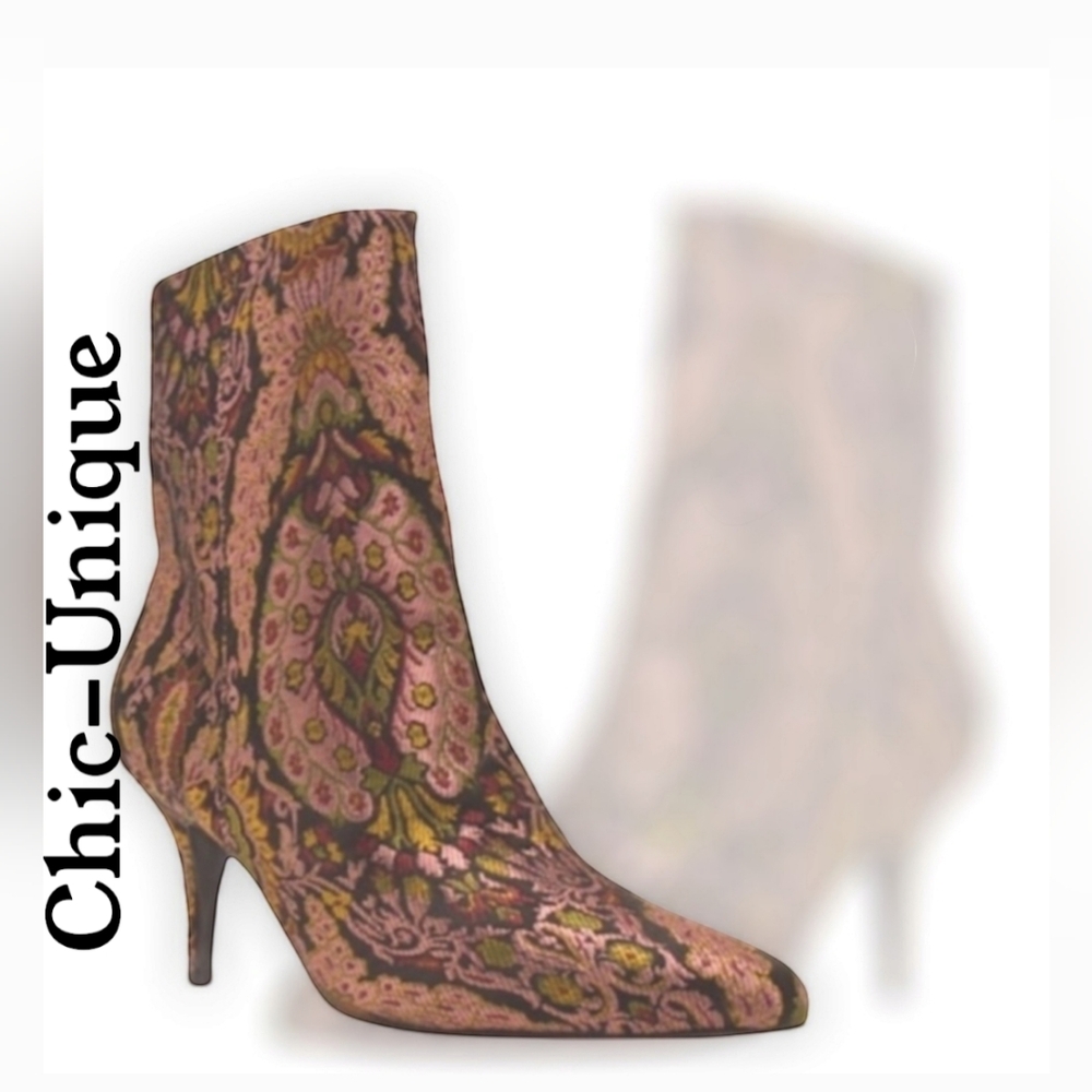 🆕Luxe Unique Jacquard Paisley Print Boot